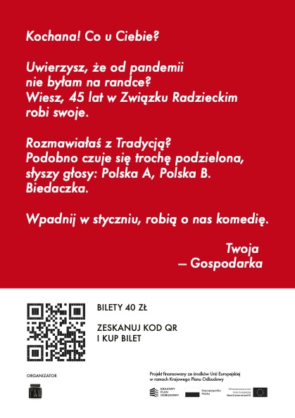 tył ulotki reklamujacej spektakl
